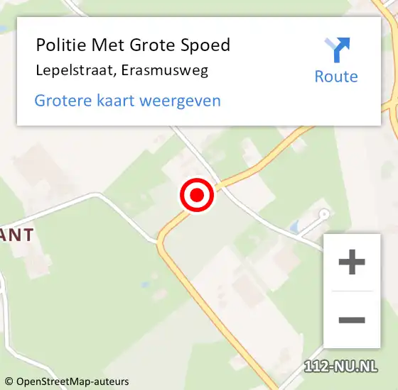 Locatie op kaart van de 112 melding: Politie Met Grote Spoed Naar Lepelstraat, Erasmusweg op 21 september 2022 13:50