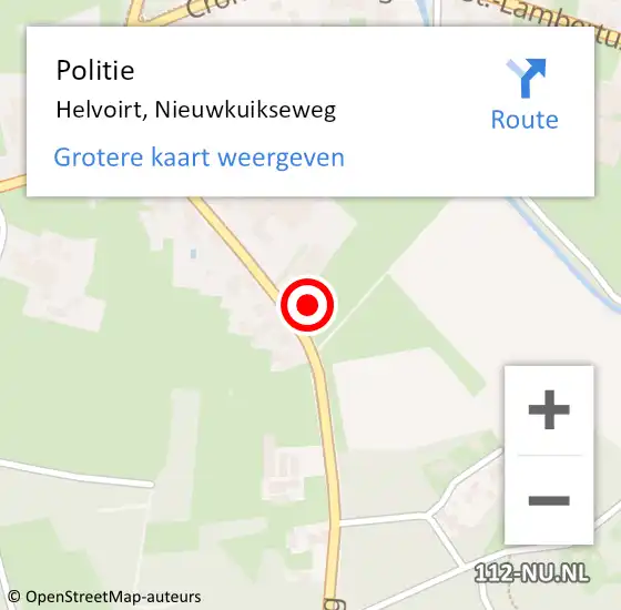 Locatie op kaart van de 112 melding: Politie Helvoirt, Nieuwkuikseweg op 21 september 2022 14:02