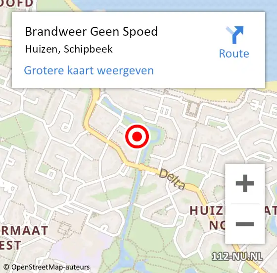 Locatie op kaart van de 112 melding: Brandweer Geen Spoed Naar Huizen, Schipbeek op 10 oktober 2013 02:13