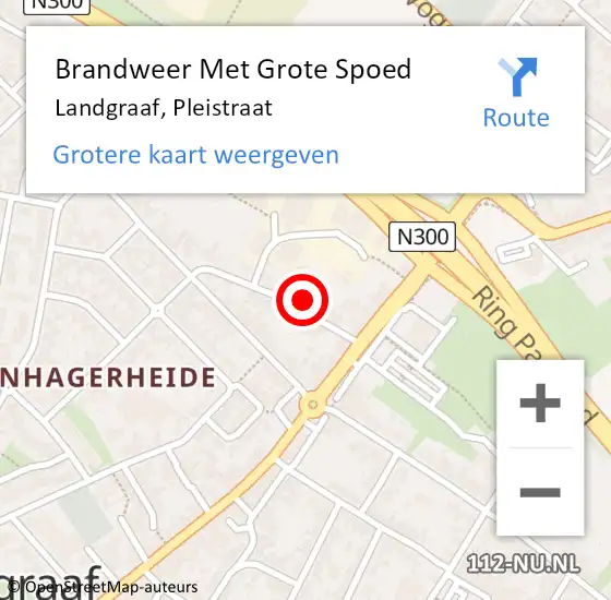 Locatie op kaart van de 112 melding: Brandweer Met Grote Spoed Naar Landgraaf, Pleistraat op 21 september 2022 15:10