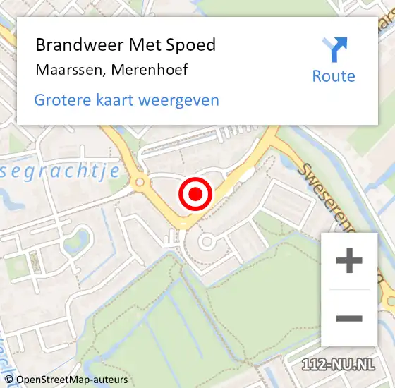 Locatie op kaart van de 112 melding: Brandweer Met Spoed Naar Maarssen, Merenhoef op 21 september 2022 16:36