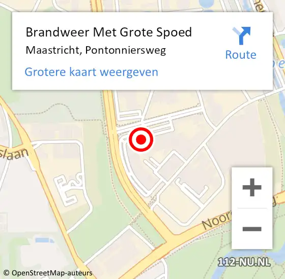 Locatie op kaart van de 112 melding: Brandweer Met Grote Spoed Naar Maastricht, Pontonniersweg op 21 september 2022 16:48