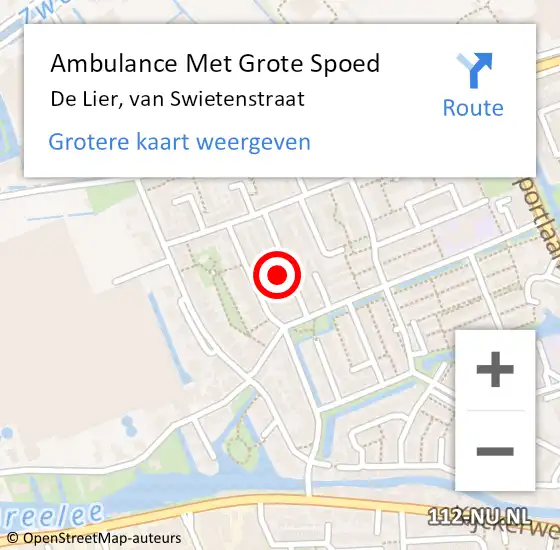 Locatie op kaart van de 112 melding: Ambulance Met Grote Spoed Naar De Lier, van Swietenstraat op 21 september 2022 16:49