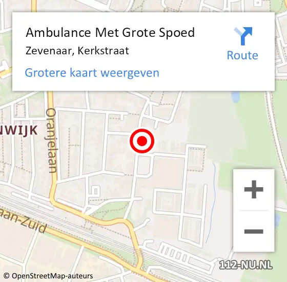 Locatie op kaart van de 112 melding: Ambulance Met Grote Spoed Naar Zevenaar, Kerkstraat op 21 september 2022 16:54