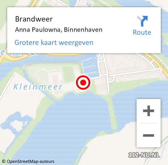 Locatie op kaart van de 112 melding: Brandweer Anna Paulowna, Binnenhaven op 21 september 2022 17:30