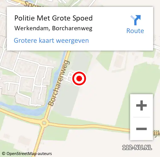 Locatie op kaart van de 112 melding: Politie Met Grote Spoed Naar Werkendam, Borcharenweg op 21 september 2022 17:32