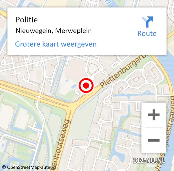 Locatie op kaart van de 112 melding: Politie Nieuwegein, Merweplein op 21 september 2022 17:47