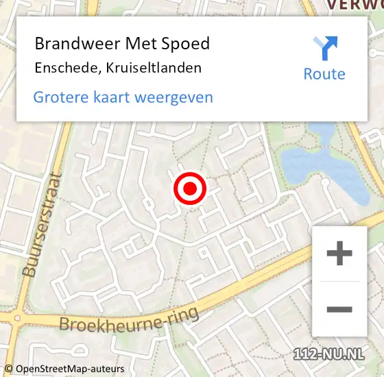 Locatie op kaart van de 112 melding: Brandweer Met Spoed Naar Enschede, Kruiseltlanden op 21 september 2022 18:09