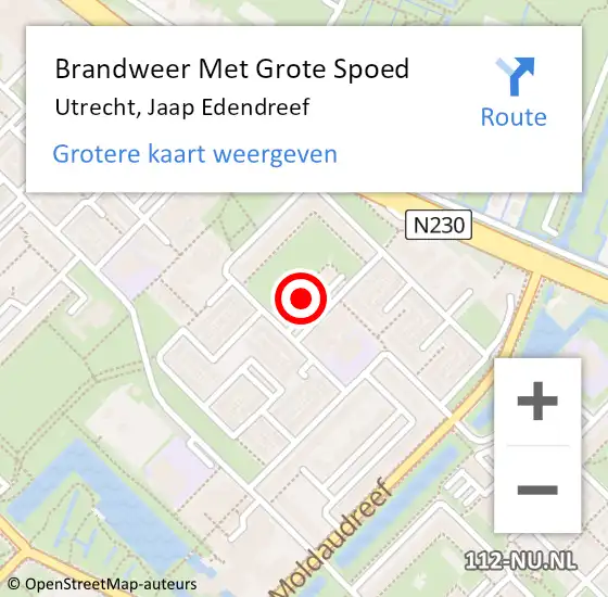 Locatie op kaart van de 112 melding: Brandweer Met Grote Spoed Naar Utrecht, Jaap Edendreef op 21 september 2022 19:05