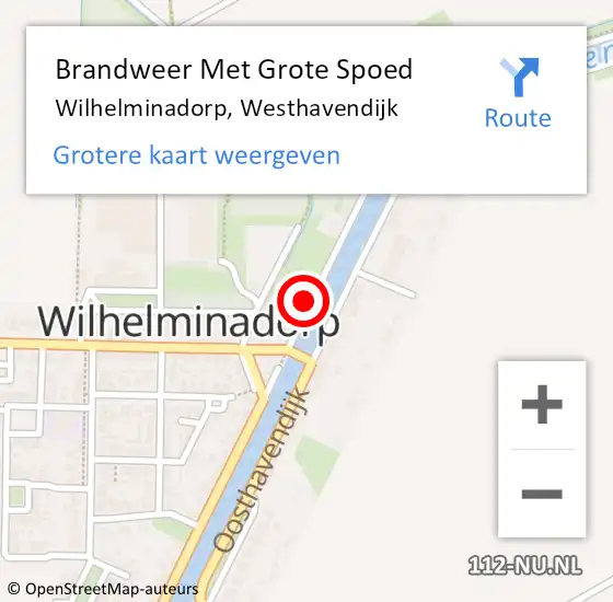 Locatie op kaart van de 112 melding: Brandweer Met Grote Spoed Naar Wilhelminadorp, Westhavendijk op 21 september 2022 19:52