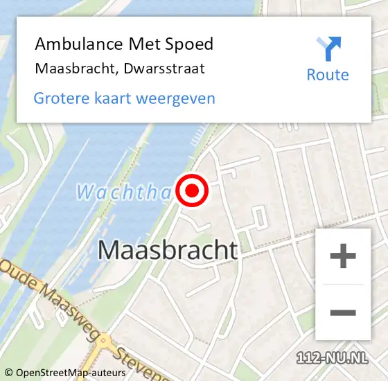 Locatie op kaart van de 112 melding: Ambulance Met Spoed Naar Maasbracht, Dwarsstraat op 21 september 2022 21:07