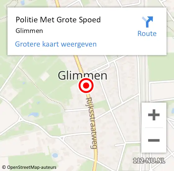 Locatie op kaart van de 112 melding: Politie Met Grote Spoed Naar Glimmen op 21 september 2022 22:22