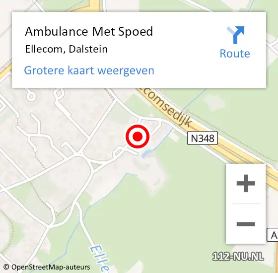 Locatie op kaart van de 112 melding: Ambulance Met Spoed Naar Ellecom, Dalstein op 22 september 2022 03:25