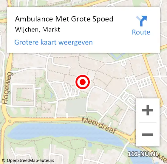 Locatie op kaart van de 112 melding: Ambulance Met Grote Spoed Naar Wijchen, Markt op 22 september 2022 08:08