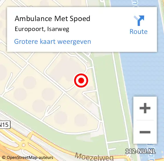 Locatie op kaart van de 112 melding: Ambulance Met Spoed Naar Elst, Isarweg op 22 september 2022 08:26