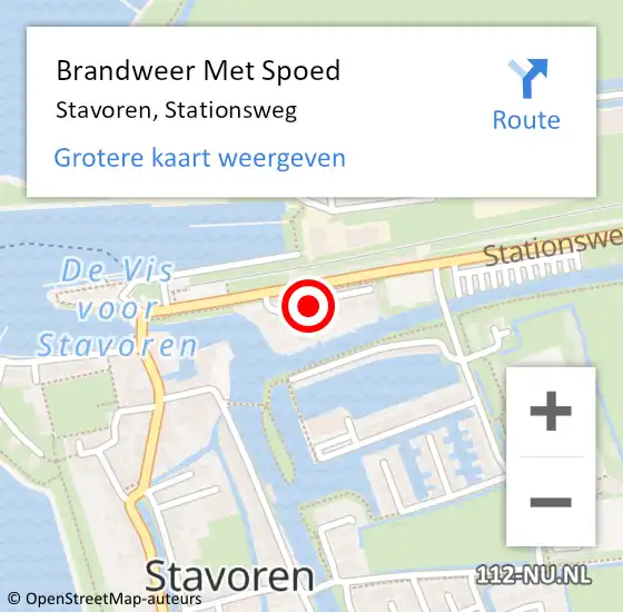 Locatie op kaart van de 112 melding: Brandweer Met Spoed Naar Stavoren, Stationsweg op 22 september 2022 09:48