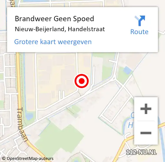 Locatie op kaart van de 112 melding: Brandweer Geen Spoed Naar Nieuw-Beijerland, Handelstraat op 22 september 2022 10:15