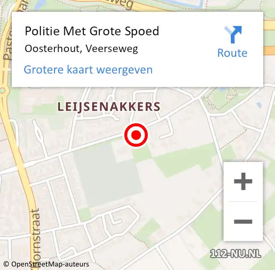 Locatie op kaart van de 112 melding: Politie Met Grote Spoed Naar Oosterhout, Veerseweg op 22 september 2022 10:51