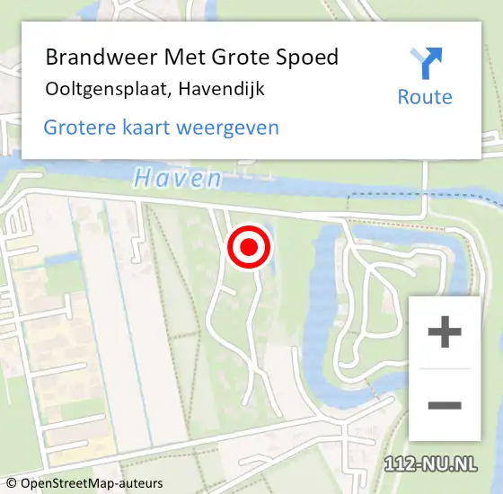 Locatie op kaart van de 112 melding: Brandweer Met Grote Spoed Naar Ooltgensplaat, Havendijk op 22 september 2022 10:52