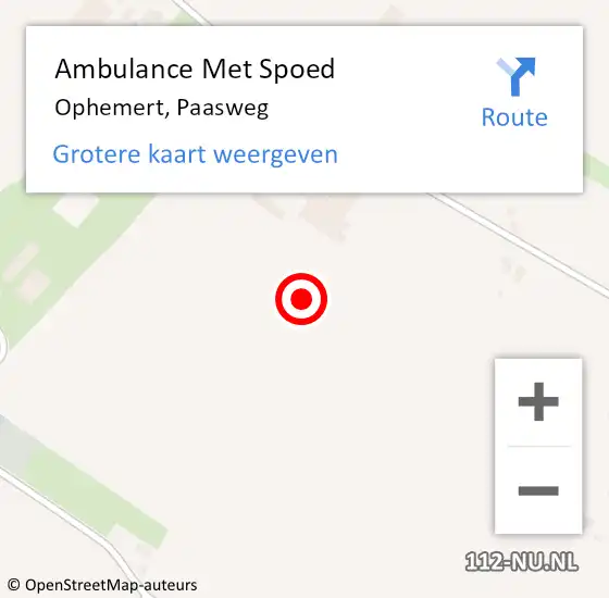 Locatie op kaart van de 112 melding: Ambulance Met Spoed Naar Ophemert, Paasweg op 22 september 2022 11:40