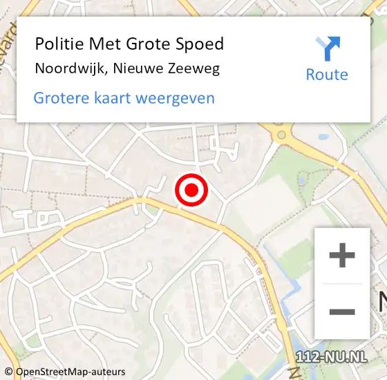 Locatie op kaart van de 112 melding: Politie Met Grote Spoed Naar Noordwijk, Nieuwe Zeeweg op 22 september 2022 11:55