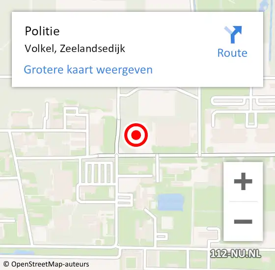 Locatie op kaart van de 112 melding: Politie Volkel, Zeelandsedijk op 22 september 2022 12:00