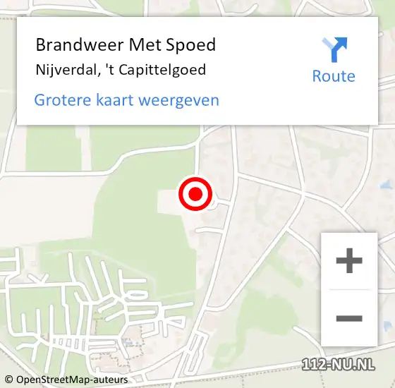 Locatie op kaart van de 112 melding: Brandweer Met Spoed Naar Nijverdal, 't Capittelgoed op 22 september 2022 13:27