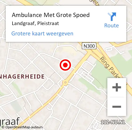 Locatie op kaart van de 112 melding: Ambulance Met Grote Spoed Naar Landgraaf, Pleistraat op 30 juli 2014 06:25