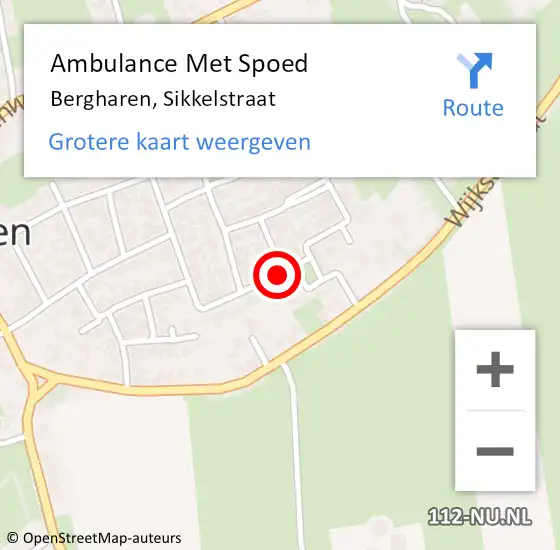 Locatie op kaart van de 112 melding: Ambulance Met Spoed Naar Bergharen, Sikkelstraat op 30 juli 2014 06:36
