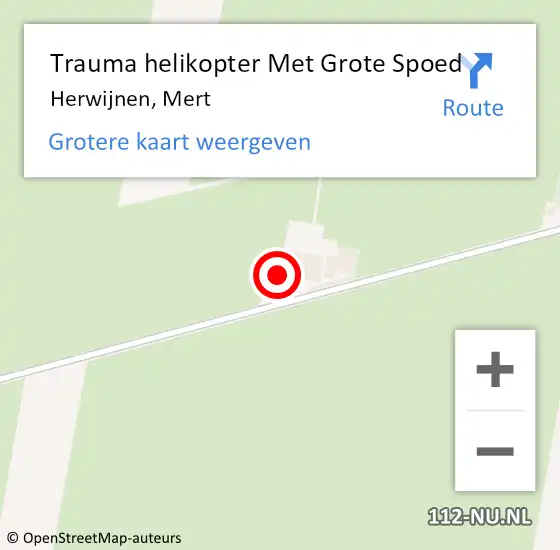 Locatie op kaart van de 112 melding: Trauma helikopter Met Grote Spoed Naar Herwijnen, Mert op 22 september 2022 15:00