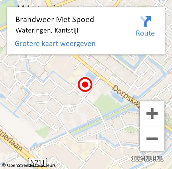 Locatie op kaart van de 112 melding: Brandweer Met Spoed Naar Wateringen, Kantstijl op 22 september 2022 16:05