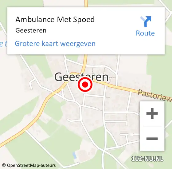 Locatie op kaart van de 112 melding: Ambulance Met Spoed Naar Geesteren op 22 september 2022 17:06