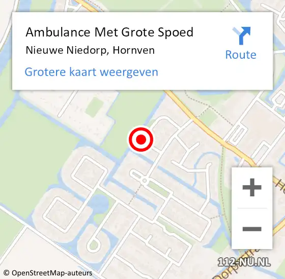 Locatie op kaart van de 112 melding: Ambulance Met Grote Spoed Naar Nieuwe Niedorp, Hornven op 22 september 2022 17:42