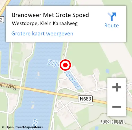 Locatie op kaart van de 112 melding: Brandweer Met Grote Spoed Naar Westdorpe, Klein Kanaalweg op 30 juli 2014 07:45