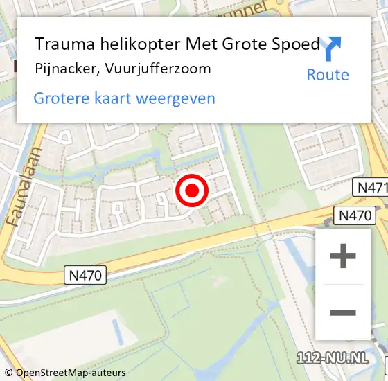 Locatie op kaart van de 112 melding: Trauma helikopter Met Grote Spoed Naar Pijnacker, Vuurjufferzoom op 22 september 2022 17:56