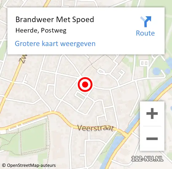 Locatie op kaart van de 112 melding: Brandweer Met Spoed Naar Heerde, Postweg op 22 september 2022 19:20