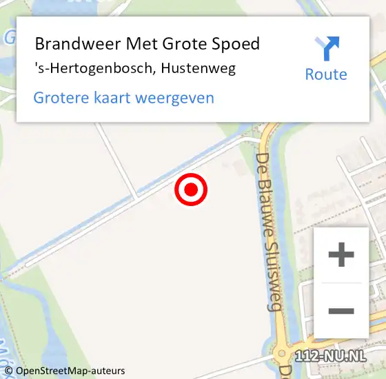 Locatie op kaart van de 112 melding: Brandweer Met Grote Spoed Naar 's-Hertogenbosch, Hustenweg op 22 september 2022 19:20