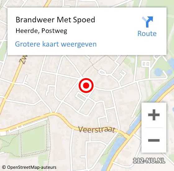Locatie op kaart van de 112 melding: Brandweer Met Spoed Naar Heerde, Postweg op 22 september 2022 19:23