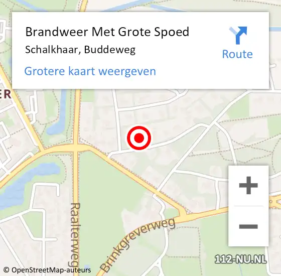 Locatie op kaart van de 112 melding: Brandweer Met Grote Spoed Naar Schalkhaar, Buddeweg op 22 september 2022 20:21