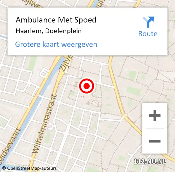 Locatie op kaart van de 112 melding: Ambulance Met Spoed Naar Haarlem, Doelenplein op 22 september 2022 21:39