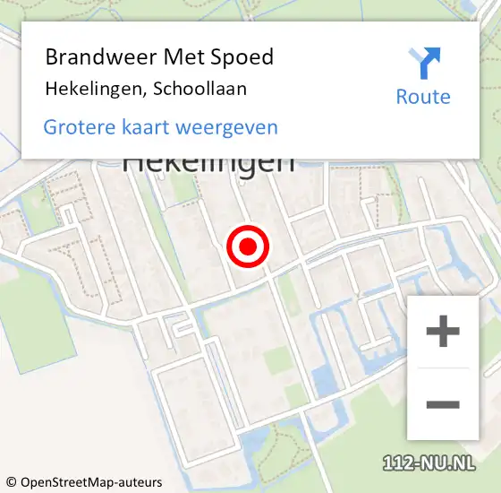 Locatie op kaart van de 112 melding: Brandweer Met Spoed Naar Hekelingen, Schoollaan op 22 september 2022 22:37