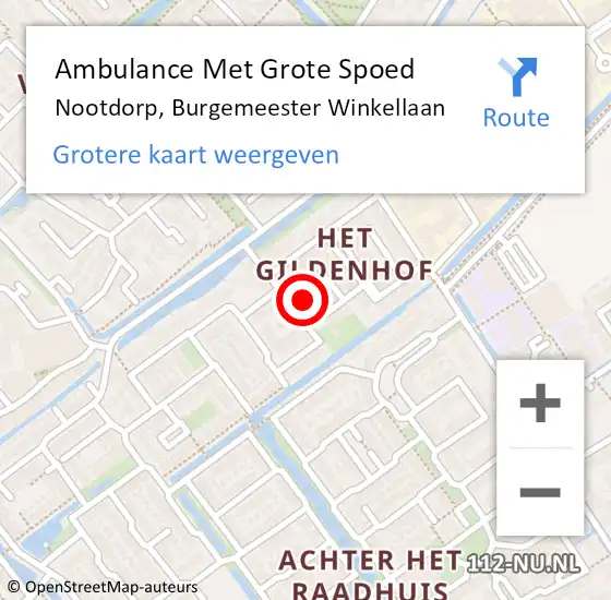 Locatie op kaart van de 112 melding: Ambulance Met Grote Spoed Naar Nootdorp, Burgemeester Winkellaan op 22 september 2022 22:54