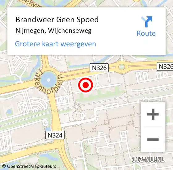 Locatie op kaart van de 112 melding: Brandweer Geen Spoed Naar Nijmegen, Wijchenseweg op 22 september 2022 23:34