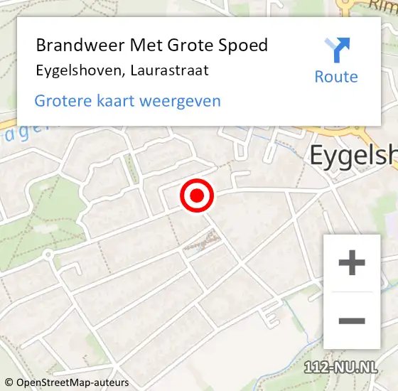 Locatie op kaart van de 112 melding: Brandweer Met Grote Spoed Naar Eygelshoven, Laurastraat op 23 september 2022 05:20