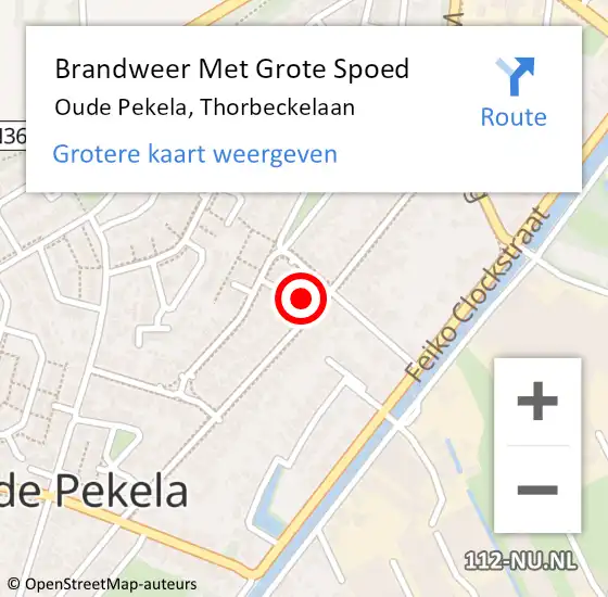 Locatie op kaart van de 112 melding: Brandweer Met Grote Spoed Naar Oude Pekela, Thorbeckelaan op 23 september 2022 06:30