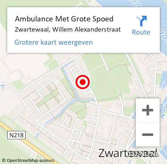 Locatie op kaart van de 112 melding: Ambulance Met Grote Spoed Naar Zwartewaal, Willem Alexanderstraat op 23 september 2022 07:40