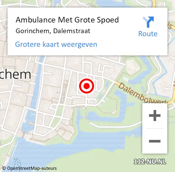 Locatie op kaart van de 112 melding: Ambulance Met Grote Spoed Naar Gorinchem, Dalemstraat op 23 september 2022 07:56