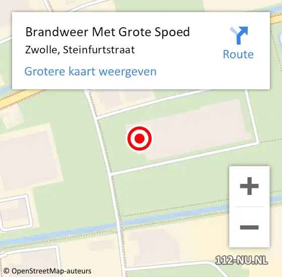 Locatie op kaart van de 112 melding: Brandweer Met Grote Spoed Naar Zwolle, Steinfurtstraat op 23 september 2022 08:54