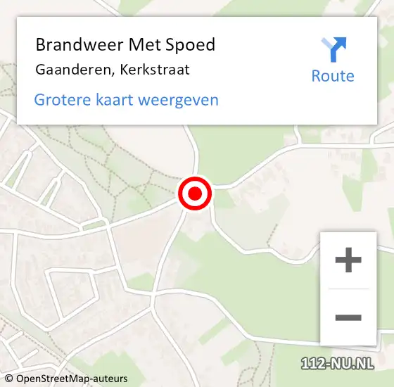 Locatie op kaart van de 112 melding: Brandweer Met Spoed Naar Gaanderen, Kerkstraat op 23 september 2022 08:58