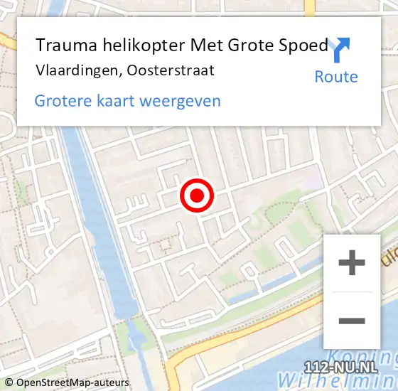 Locatie op kaart van de 112 melding: Trauma helikopter Met Grote Spoed Naar Vlaardingen, Oosterstraat op 23 september 2022 10:09